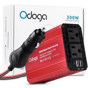 T5 300W Car Power Inverter 12v DC to 110v AC Car Adapter for Plug Outlet DC
